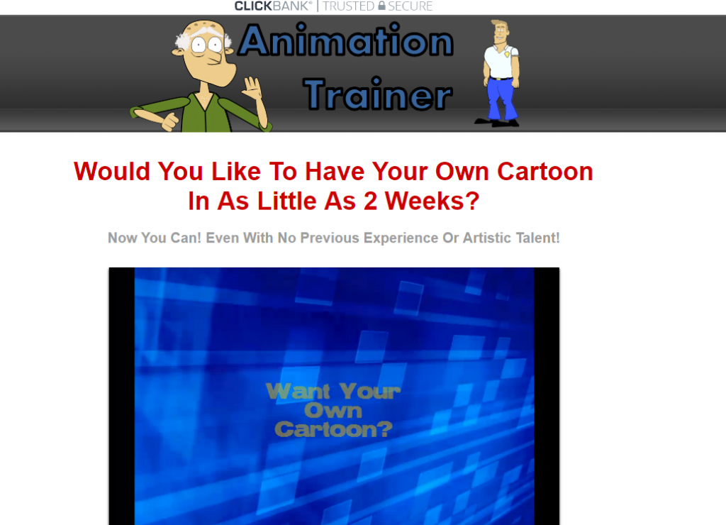 animation trainer homepage