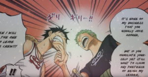 zoro scolds luffy